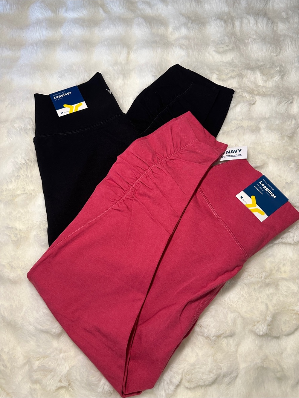 2 old navy petite ankle leggings black and pink